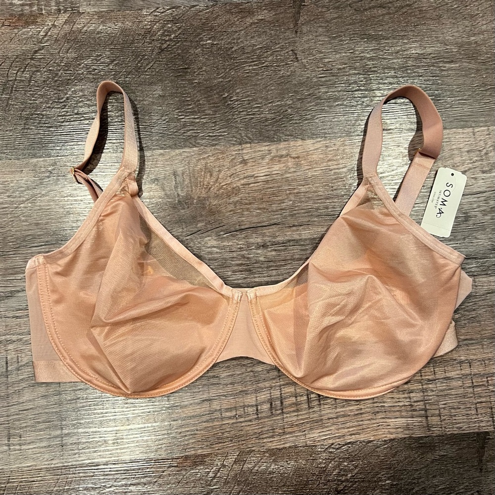 NWT Soma Unbelievable Lift Perfect Coverage Sheer Nude Bra 40DDD